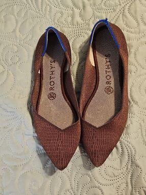 Rothy's The Point Flats in Truffle Python, featuring distinctive pointed toe